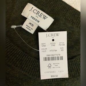 XS Olive green JCREW NWT Women’s TEDDIE sweater
